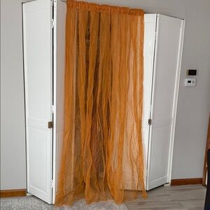 Elegant Orange Sheer Curtain Panel